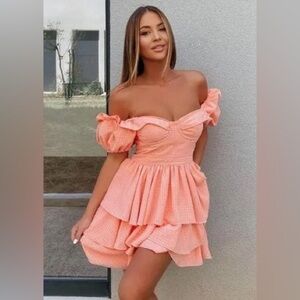 NBD x Revolve Safia Off Shoulder Mini Dress Sz M NEW
